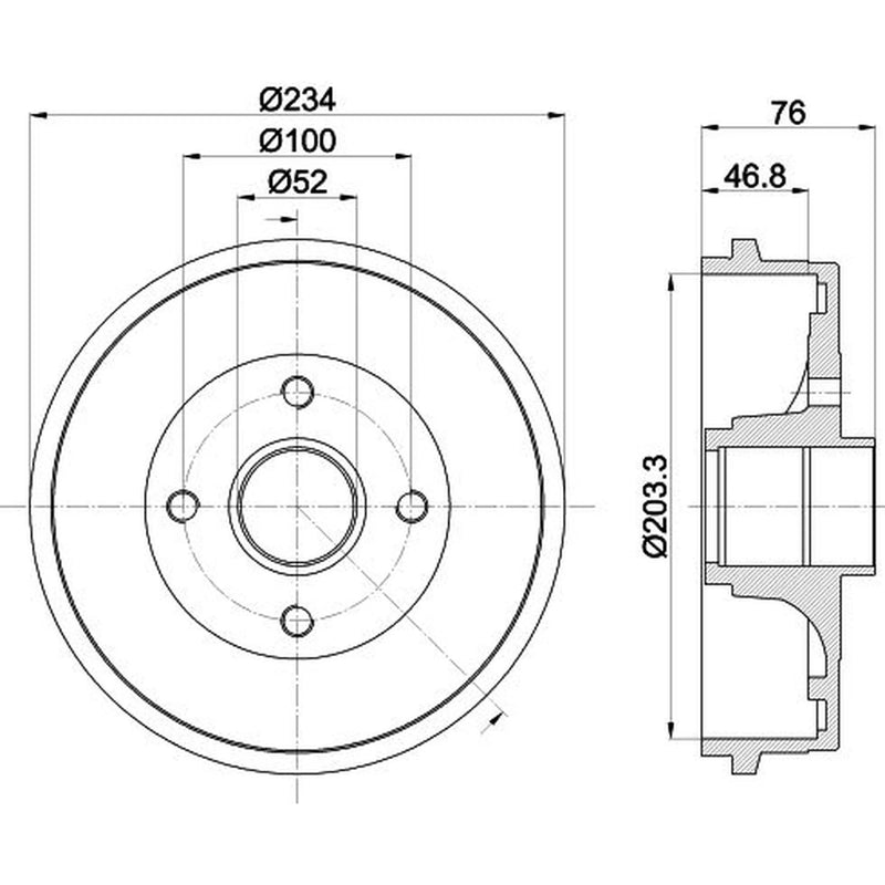 Mintex Brake Drum Assembly Rear fits Renault Clio IV 2012-2021 0.9 1.2 1.5