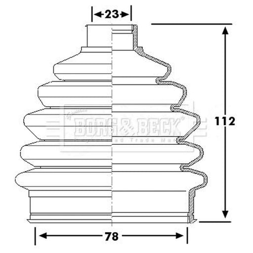 Borg & Beck Drive Shaft Bellow Kit Wheel Side Thermoplast BCB6251