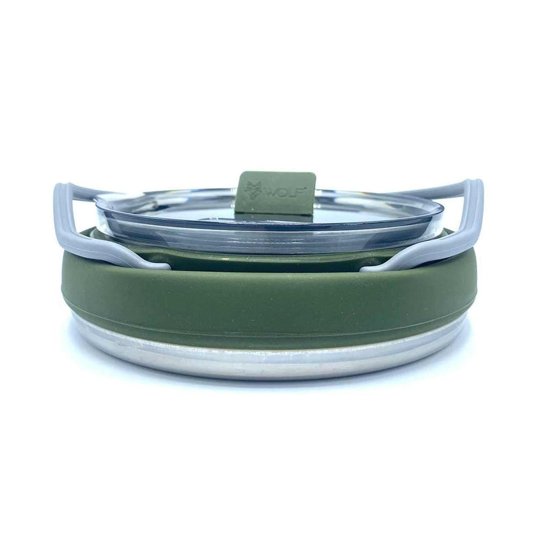 Wolf Outdoors EzyStow Collapsible Kettle 1L Olive Green Wolf Outdoors - Dynamic Drive