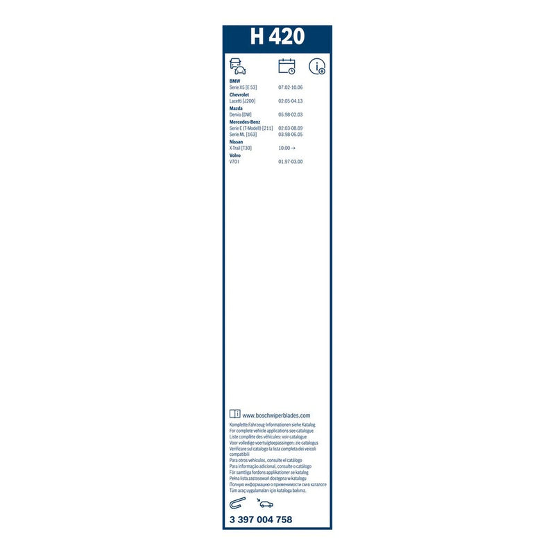 Bosch Conventional Wiper Blade 425mm — H420 fits Austin Metro I Fastback