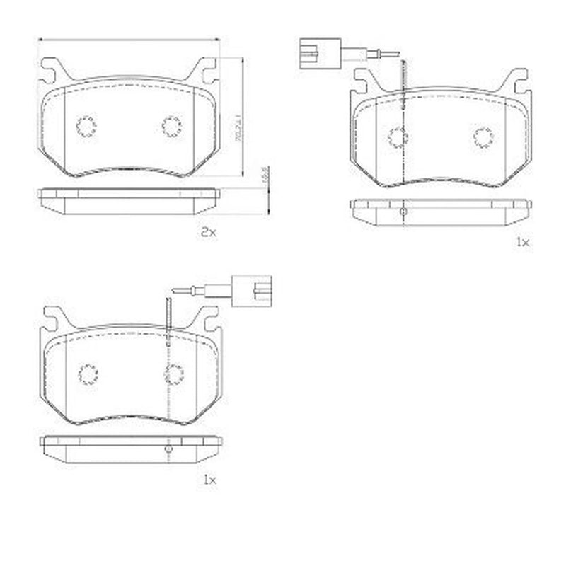 Brembo 4 x Rear Brake Pad Set fits Alfa Romeo Giulia 2015 on 2.9