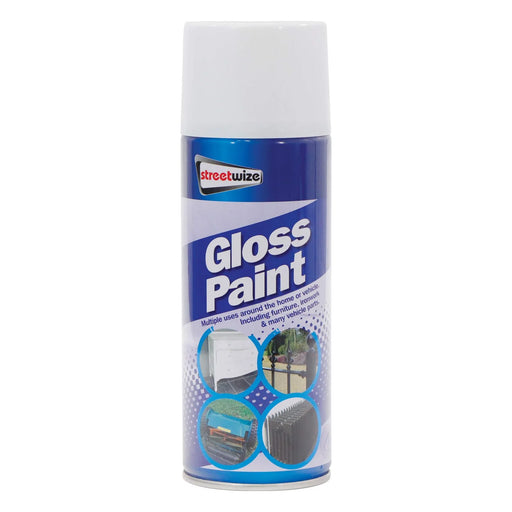 Streetwize Gloss White Spray Paint 400 ml Aerosol SWCHEM27 - swchem27