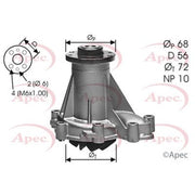 Apec Engine Cooling Water Pump fits Mercedes-Benz 124 1988-1993 124.128 124.133