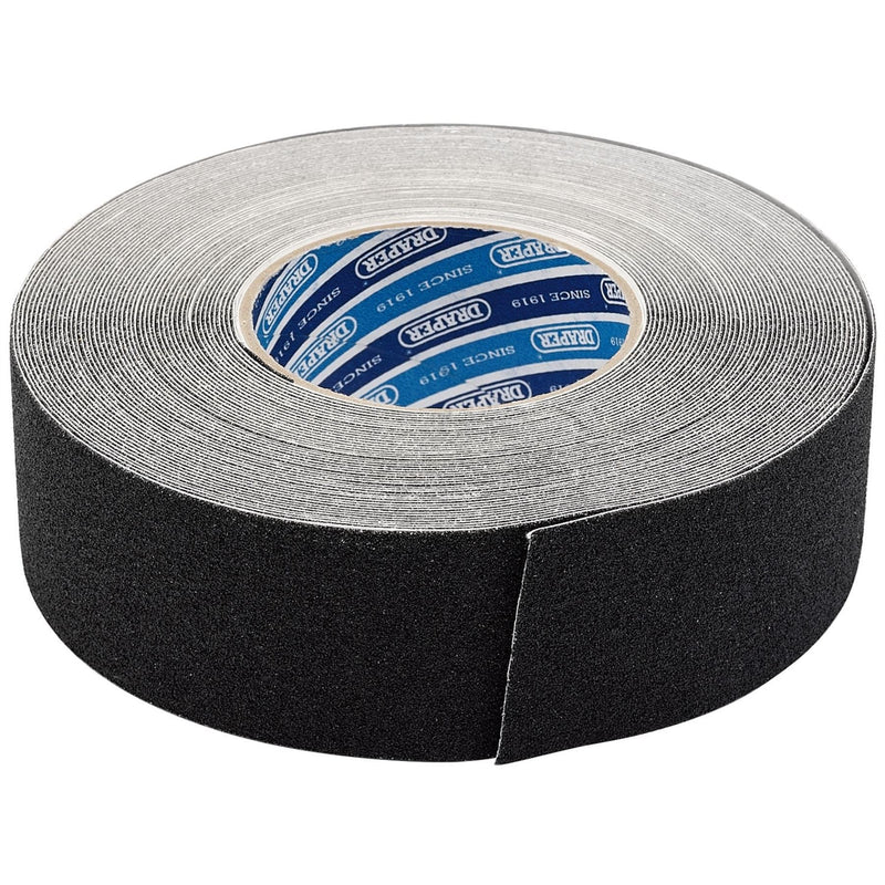 Draper Heavy Duty Safety Grip Tape Roll, 18m x 50mm, Black 66234 Draper - Dynamic Drive