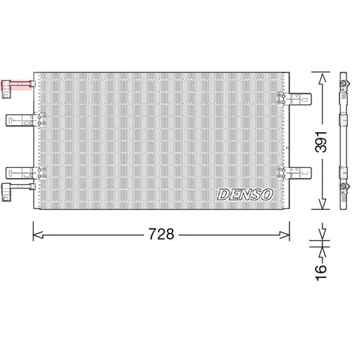 Denso Air Conditioning Condenser fits Nissan Primastar 2003 on 2.0 2.5
