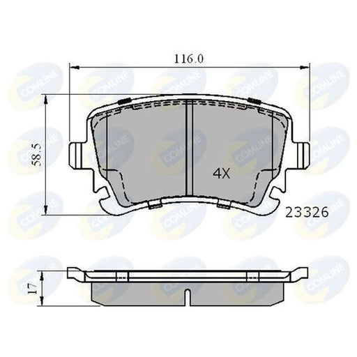 Comline 4 x Rear Brake Pad Set fits Audi A4 B6 2003-2005