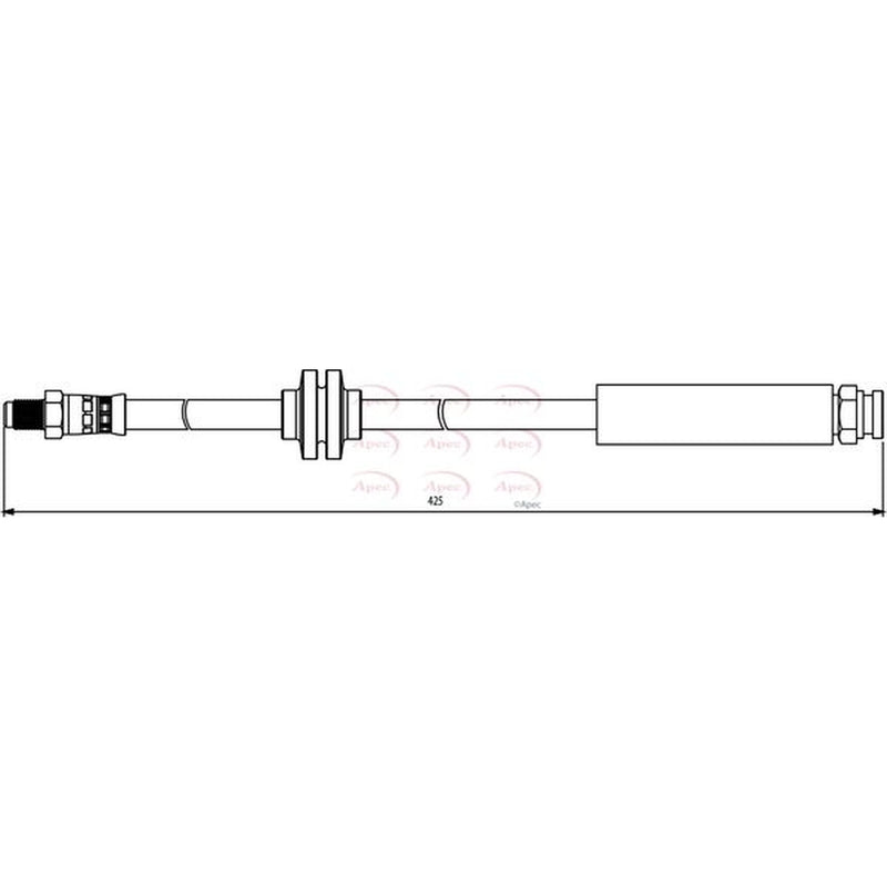 Apec Brake Hydraulic Hose Line Front fits Abarth Grande Punto 2008-2010 1.4