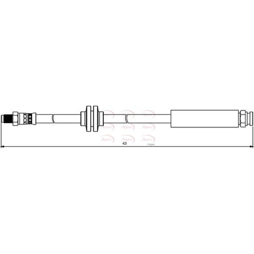 Apec Brake Hydraulic Hose Line Front fits Abarth Grande Punto 2008-2010 1.4