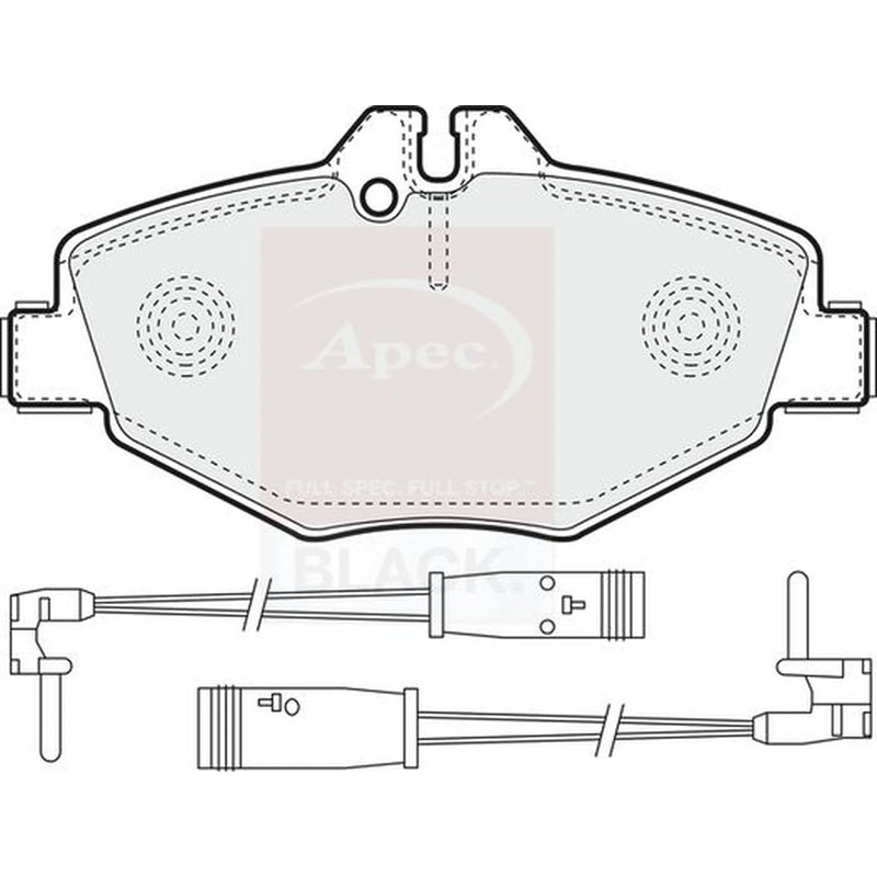 Apec Black Front Brake Pad Set fits Mercedes-Benz E-Class 2002-2008