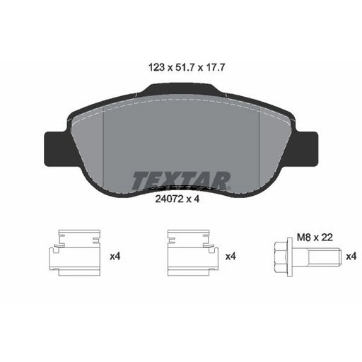Textar Front Brake Pad Set 2407201