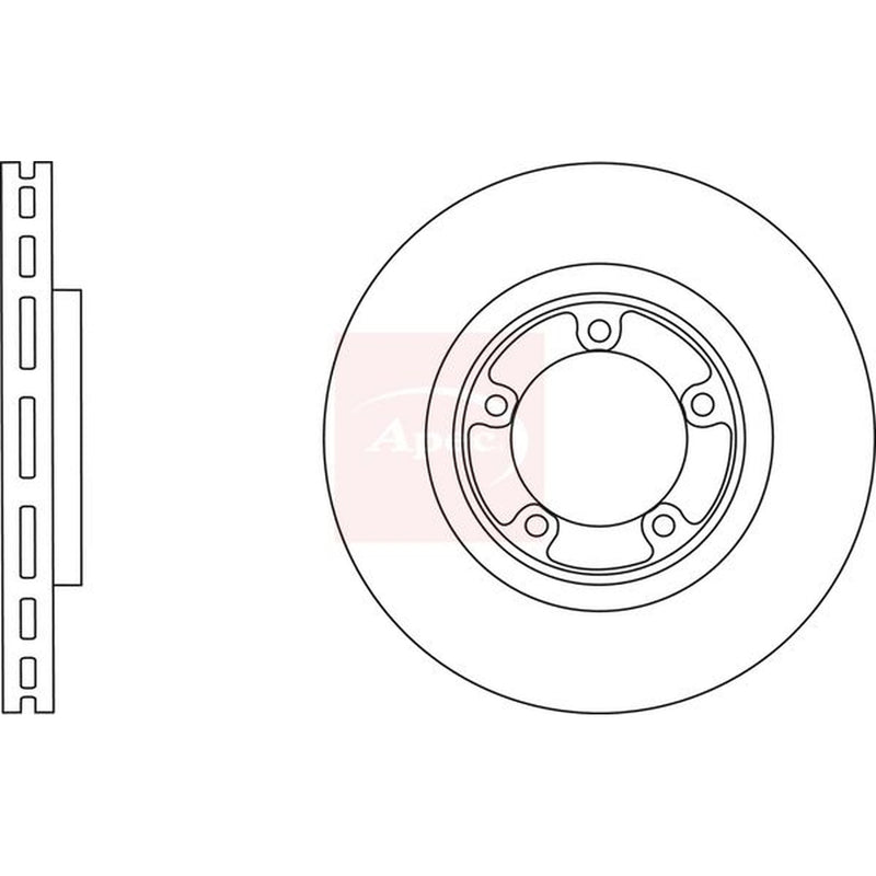 Apec 2 x Vented Brake Discs fits Mitsubishi L400 1996-2005