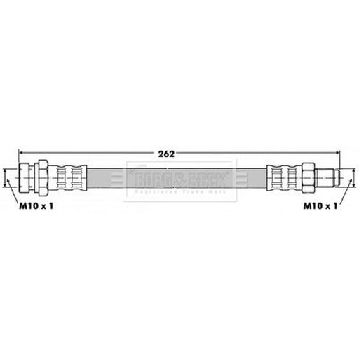 Borg & Beck Brake Hydraulic Hose Line Rear BBH6328