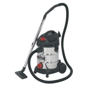 Sealey Vacuum Cleaner Industrial 30L 1400W/230V Stainless Drum Auto Start Sealey - Dynamic Drive