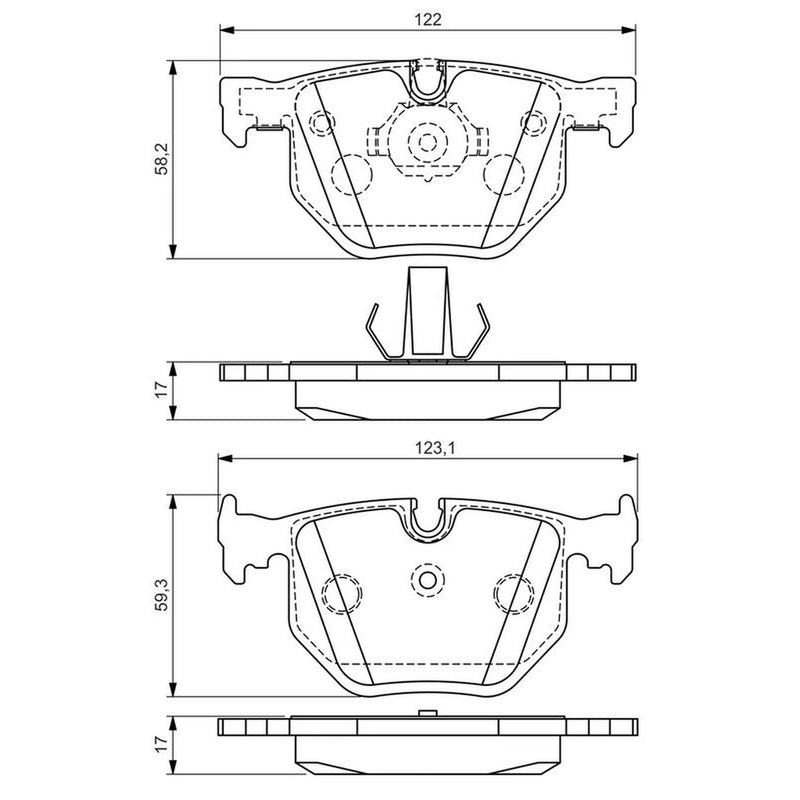 Bosch Front & Rear Pads fits BMW 7 2001-2008