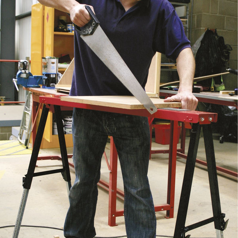 Sealey Fold Down Trestle with Adjustable Legs - Pair FTAL12 Sealey - Dynamic Drive