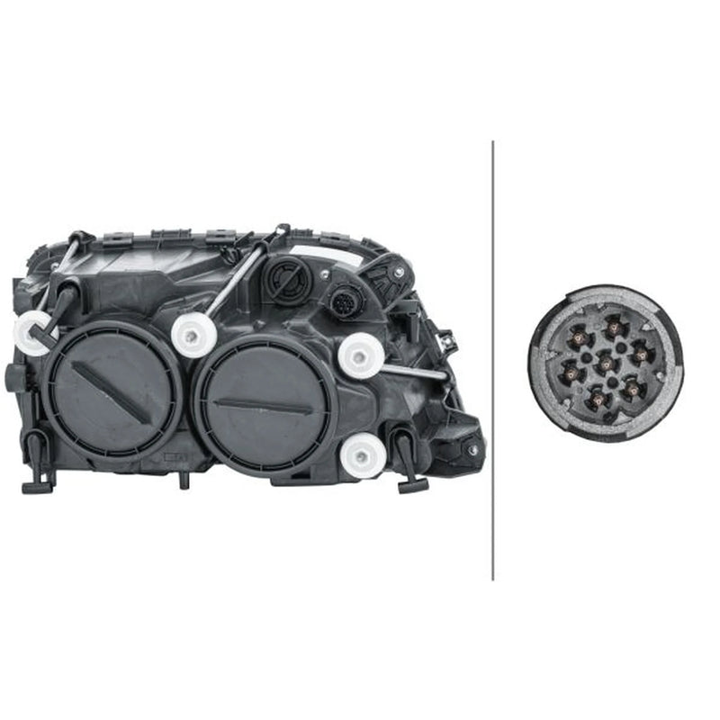 Hella Headlight Headlamp H7/H1 Left fits Mercedes-Benz Actros MP2 2002-2003