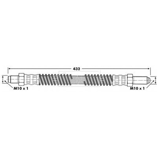 Borg & Beck Brake Hydraulic Hose Line Rear Right BBH6387