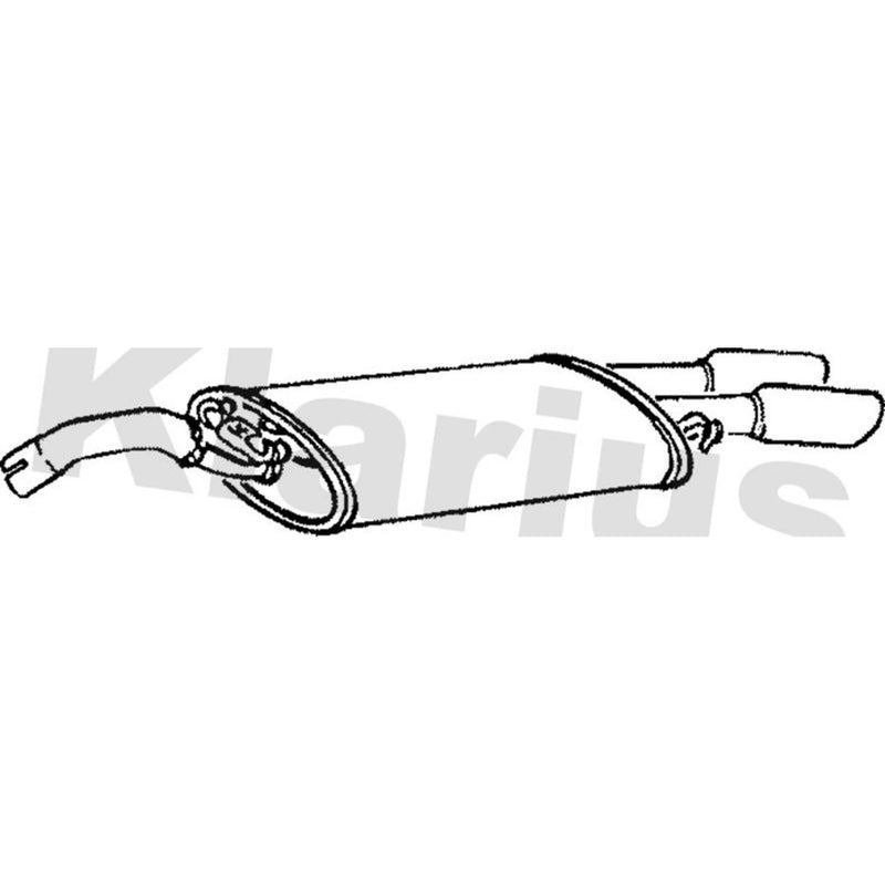 Klarius Box With Tail Pipe Rear fits VW Golf 1983-1991 1.8