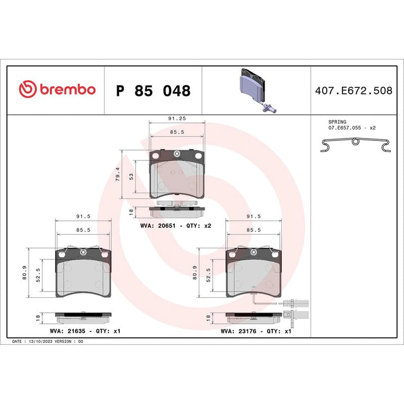 Brembo Front Brake Pad Set fits VW California T4 Camper 1994-2003 1.9 2.4 2.5