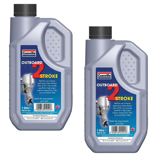 2 x Granville 2 Stroke Marine Outboard Engine Oil Boats Jet Ski TC-W3 1 Litre Granville - Dynamic Drive