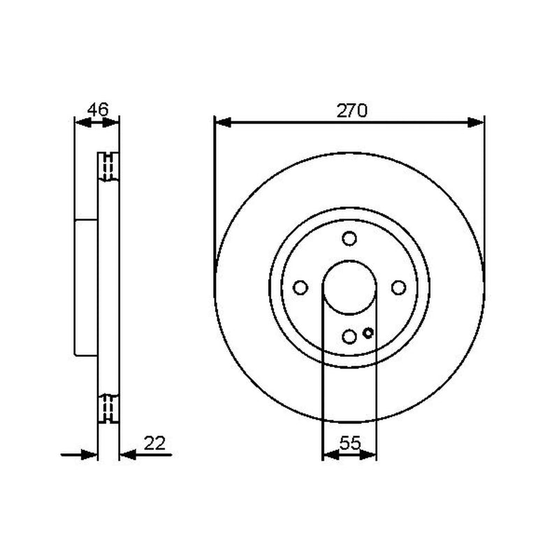 Bosch 2 x Vented Brake Discs fits Mazda MX-5 1998-2005 1.6 1.8