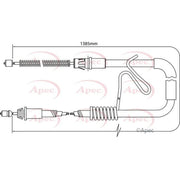 Apec Handbrake Cable Right Rear fits Ford Transit Platform 2000-2006 2.3 2.4