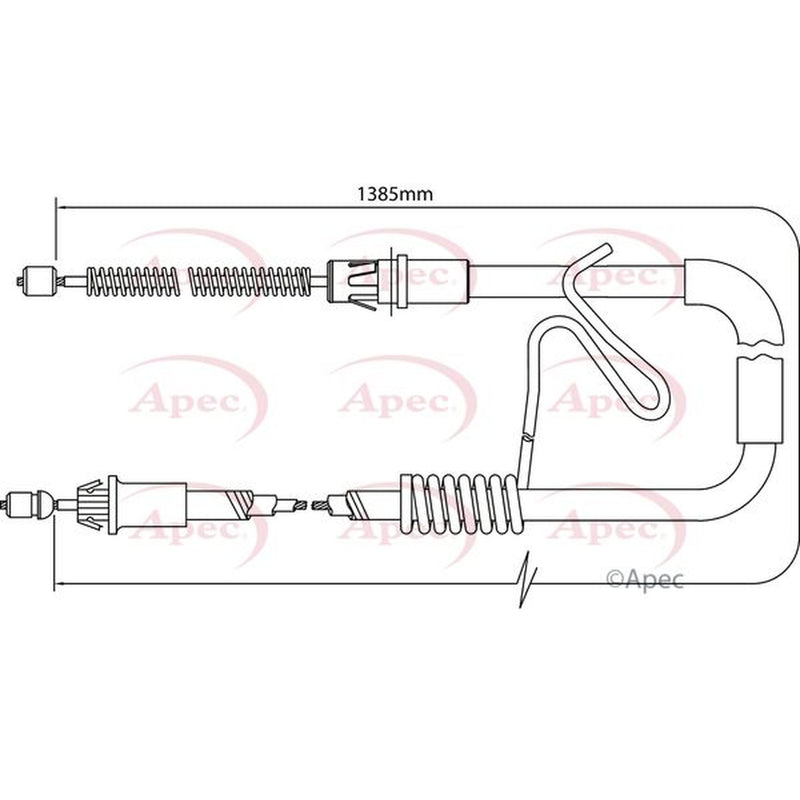 Apec Handbrake Cable Right Rear fits Ford Transit Platform 2000-2006 2.3 2.4