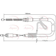 Apec Handbrake Cable Right Rear CAB1186