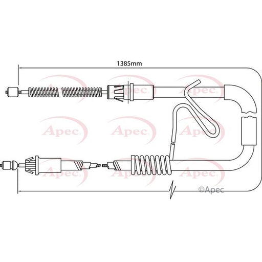 Apec Handbrake Cable Right Rear fits Ford Transit Platform 2000-2006 2.3 2.4