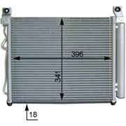 Mahle Air Conditioning Condenser fits Kia Picanto I 2004-2011 1.0 1.1
