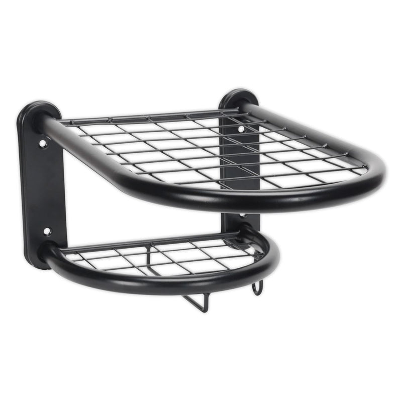 Sealey Motorcycle Helmet Clothing Gear Tidy Wall Mounted Shelf Rack Bike Storage Sealey  - Dynamic Drive