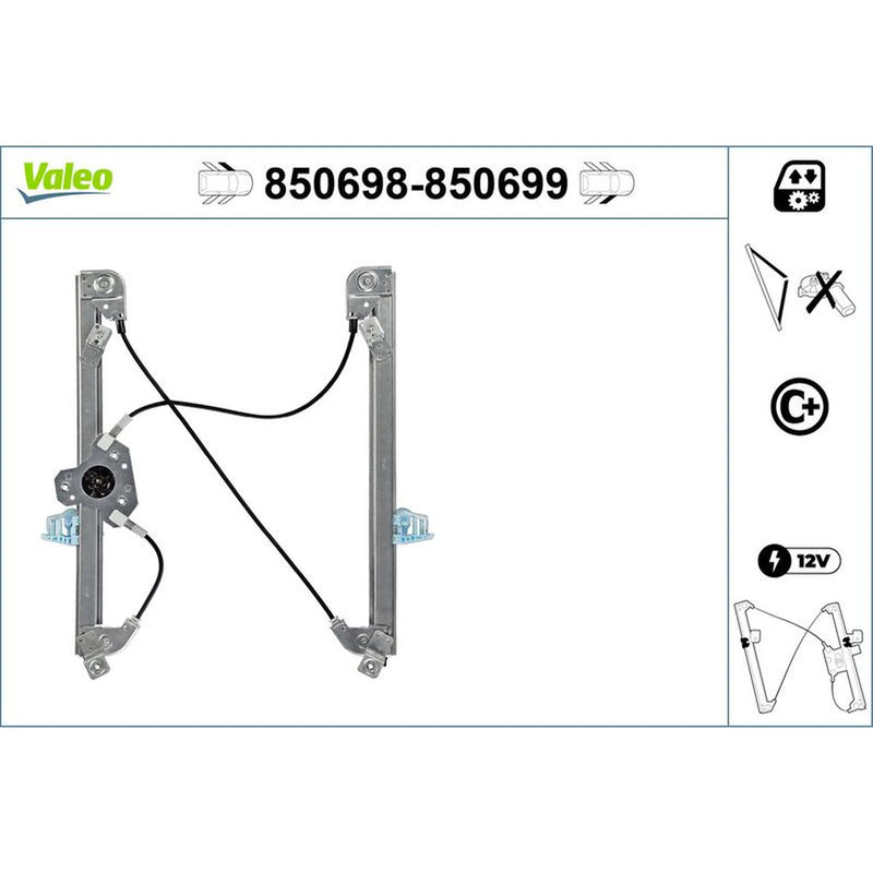 Valeo Electric Window Regulator Lifter Right Front 850699