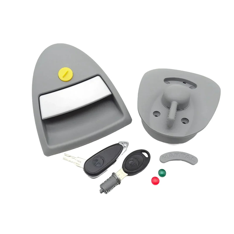 Hartal Triangle Left Hand Lock Kit – Grey for Swift Caravans