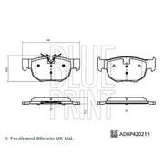 Blue Print Rear Brake Brake Disc Discs & Pads fits Land Rover Range Rover Velar