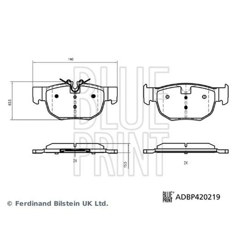 Blue Print Rear Brake Pad Set ADBP420219