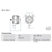 Bosch Car Alternator 12V