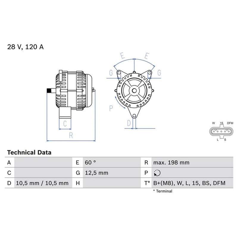 Bosch Car Alternator 12V