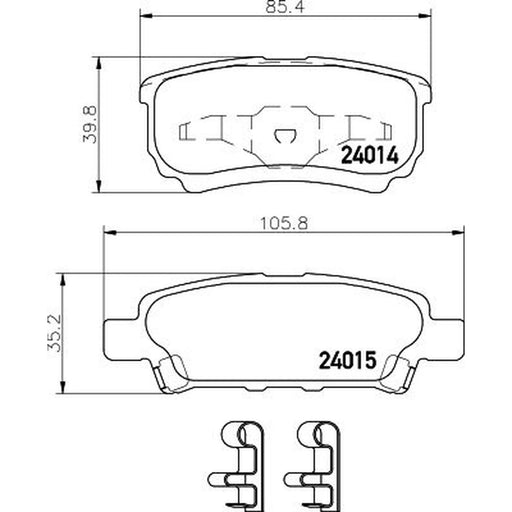 Mintex Rear Brake Pad Set fits Chrysler Sebring 2007-2010 2.0 2.4