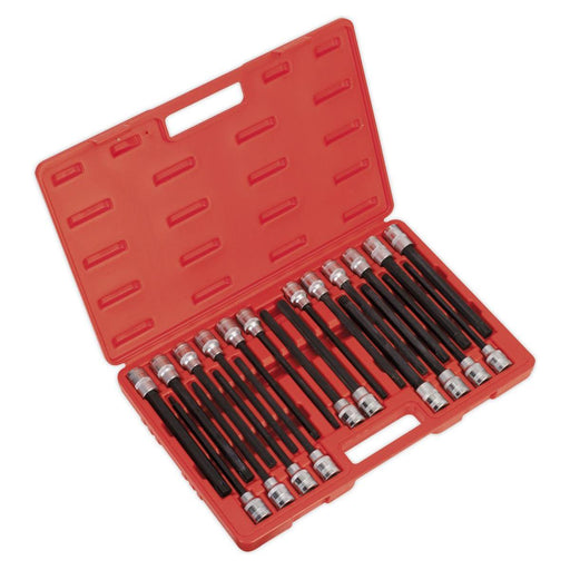 TRX-STAR/SPLINE/HEX/RIBE SOCKET BIT SET 22PC 1/2inchS Sealey - Dynamic Drive