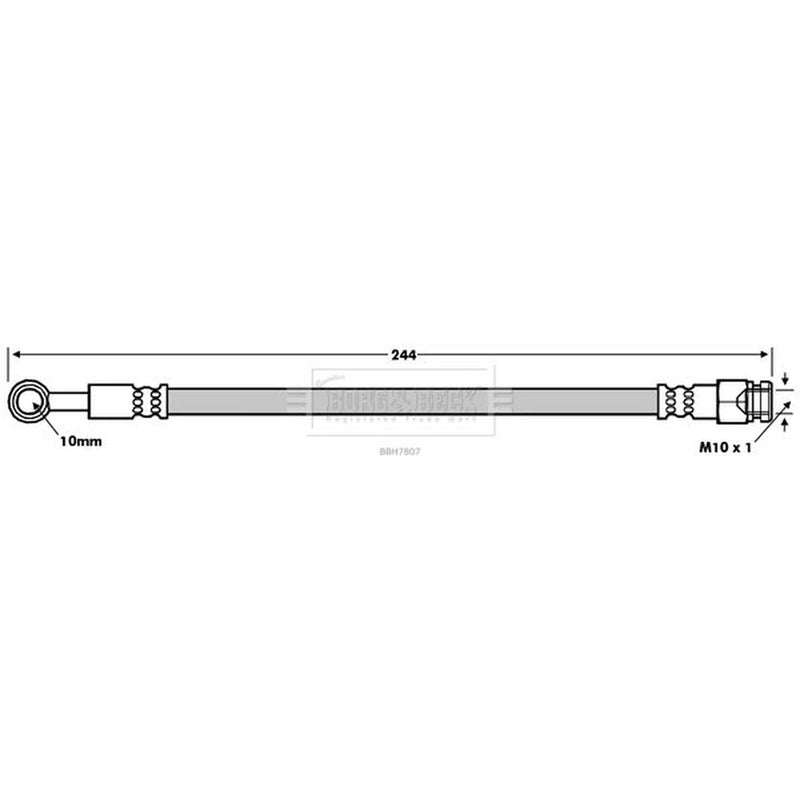 Borg & Beck Brake Hydraulic Hose Line Rear BBH7807