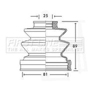 First Line Drive Shaft Bellow Kit Front Left fits Ford Usa Probe 1993-1998