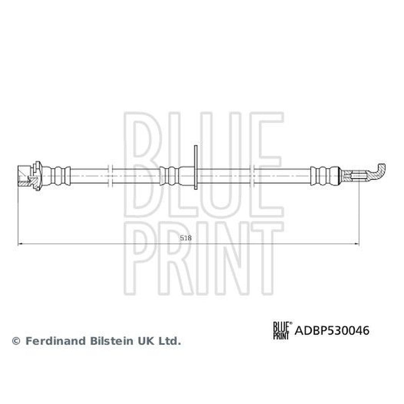 Blue Print Brake Hydraulic Hose Line Rear Right fits Lexus Es 2018 on