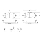 Brembo 4 x Front Brake Pad Set fits Jaguar E-Pace 2017-2018 2.0