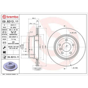 Brembo 2 x Internally Vented Brake Discs fits BMW 5 2004-2010