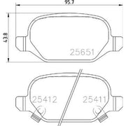 Brembo 4 x Rear Brake Pad Set fits Fiat 500 2007 on 1.4