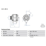 Bosch Car Alternator 12V fits Toyota Yaris/Vitz 1999-2005 1.0