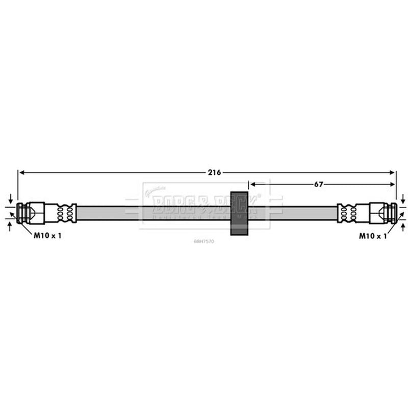 Borg & Beck Brake Hydraulic Hose Line Rear Right BBH7570