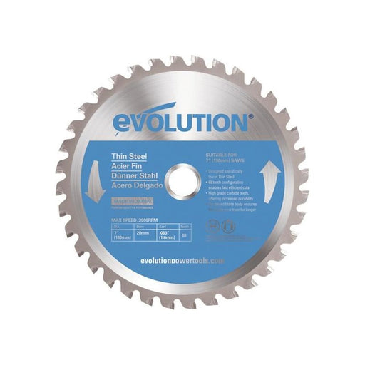 Evolution Thin Steel Cutting Circular Saw Blade 180 x 20mm x 36T Evolution - Dynamic Drive