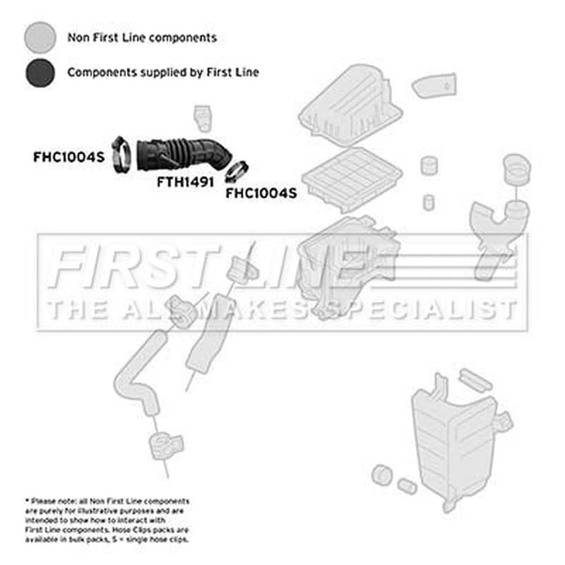 First Line Air Filter Intake Hose NBR (nitrile butadiene rub fits Chevrolet Aveo