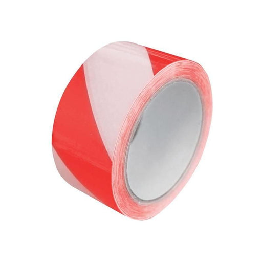 Faithfull Laminated Self-Adhesive Hazard Tape Red/White 50mm x 33m Faithfull - NN4 Online